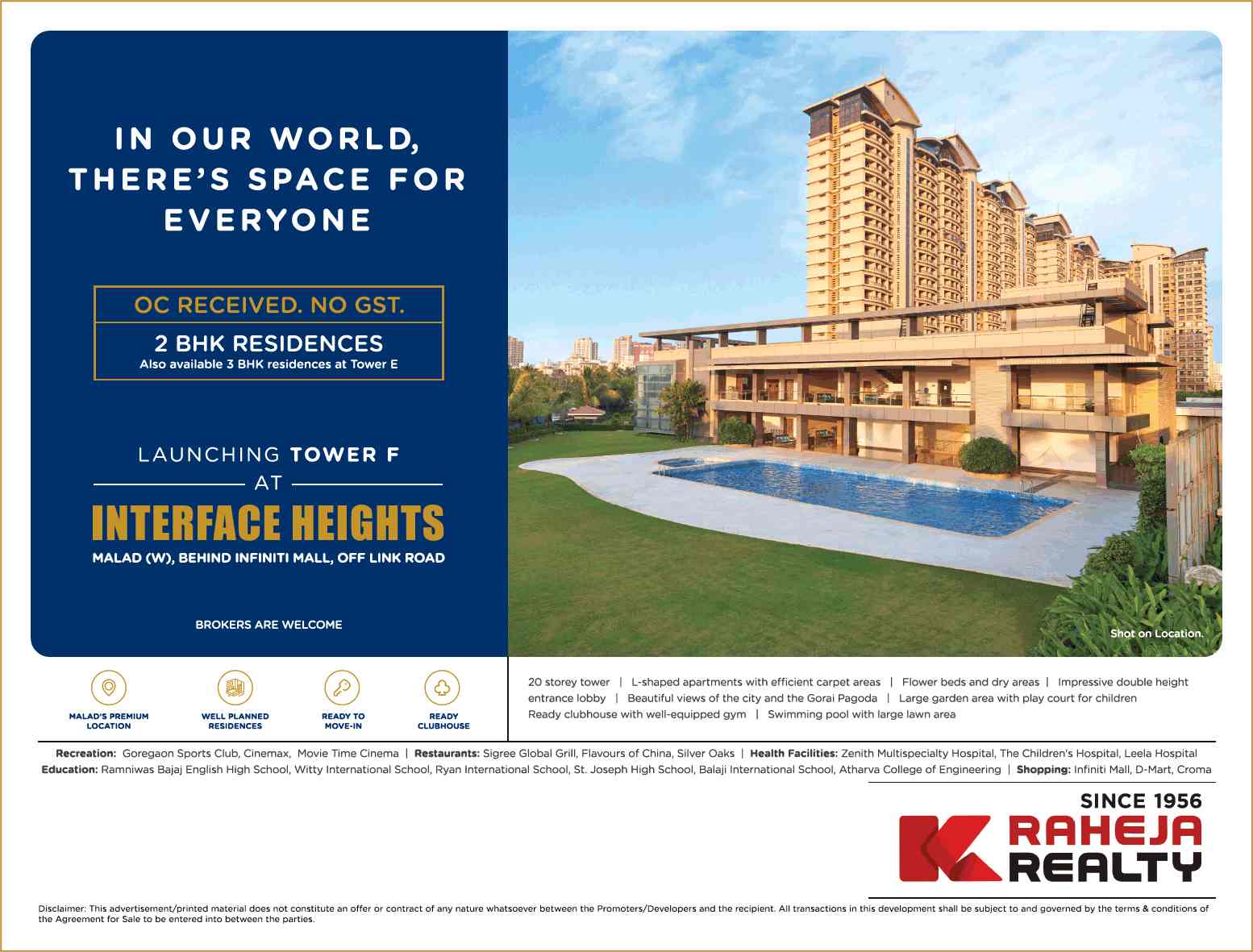 Launching tower F at K Raheja Interface Heights in Malad, Mumbai